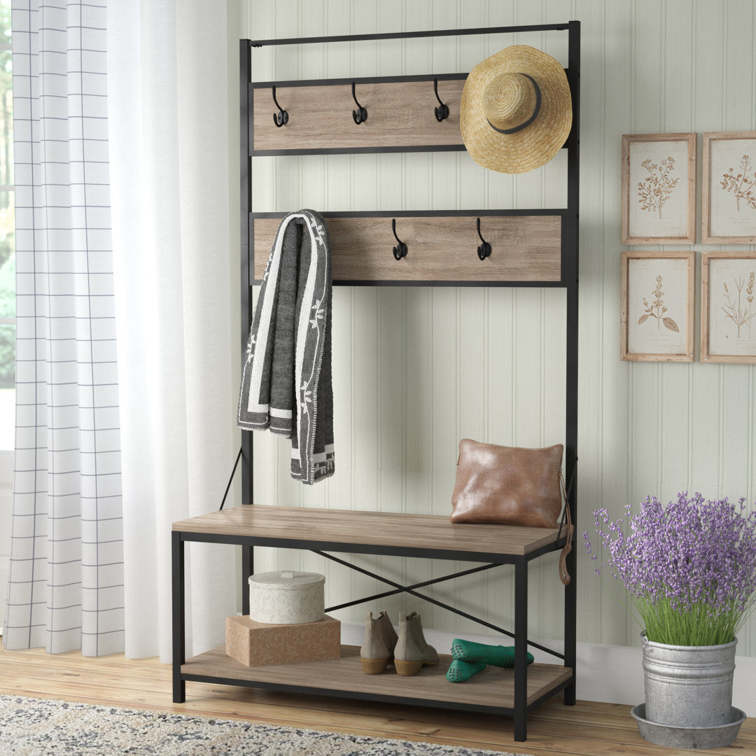 Everheart Hall Tree with Bench and Shoe Storage Gracie Oaks Color: Driftwood