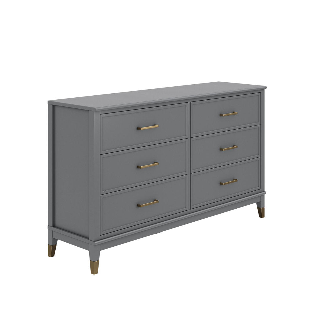 Westerleigh 6 Drawer 56.77" W Double Dresser CosmoLiving by Cosmopolitan Color: Graphite Gray
