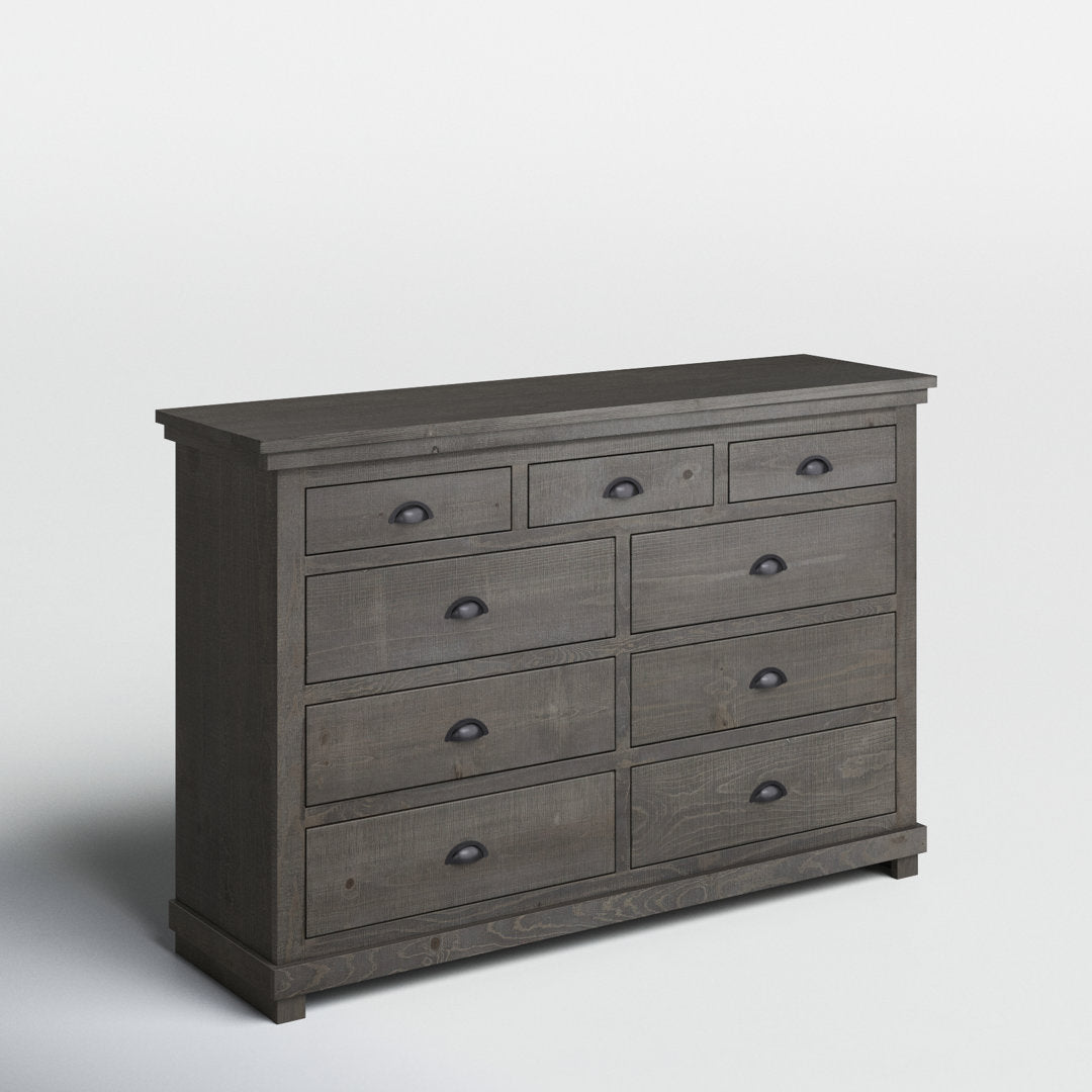Wolferstorn 9 Drawer 64" W Dresser Birch Lane™ Color: Distressed Dark Gray