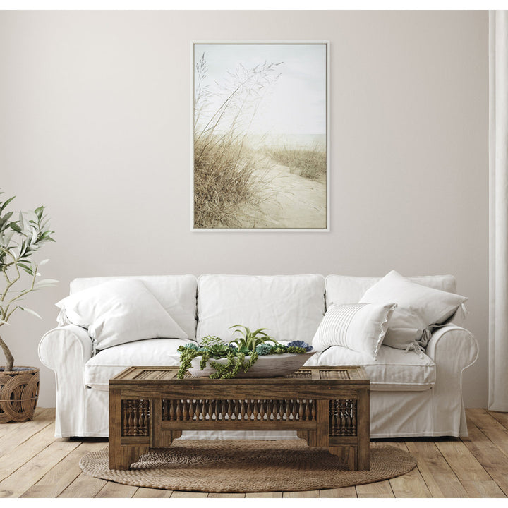 Dovecove Sylvie Beach Grasses Framed Canvas By Emiko And Mark Franzen Of F2images 23X33 White Dovecove Size: 28" x 38" Format: White