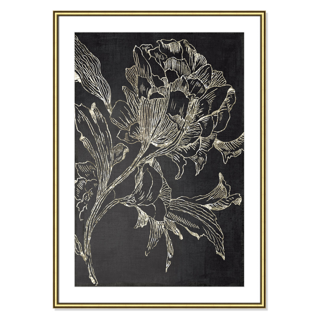 Golden Flower Folklore I by Asia Jensen - Picture Frame Graphic Art Print Joss & Main Size: 42.75" H x 30.75" W Format: Gold Framed