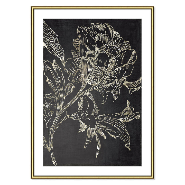 Golden Flower Folklore I by Asia Jensen - Picture Frame Graphic Art Print Joss & Main Size: 42.75" H x 30.75" W Format: Gold Framed