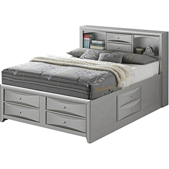 Marilla Storage Platform Bed Glory Furniture Color: Silver Size: Queen