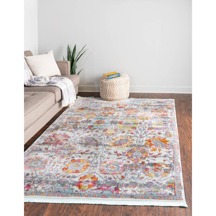 Haefner  Floral Orange/Gray/Blue Area Rug Langley Street® Rug Size: Rectangle 8'2" x 10'