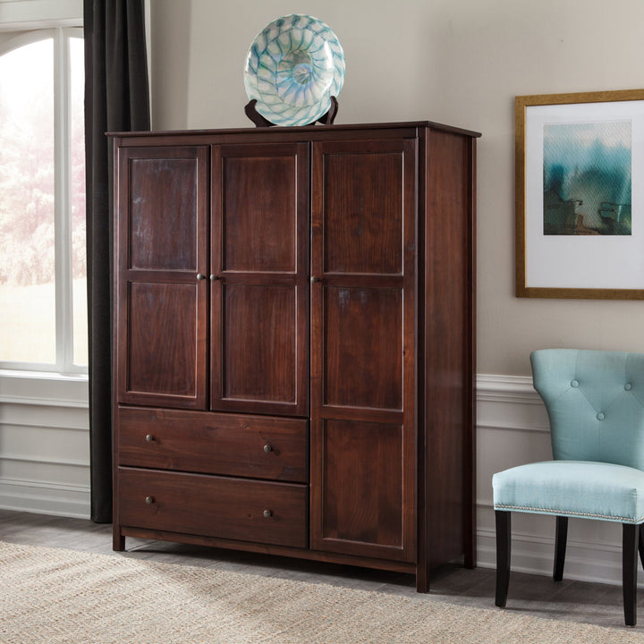 Shaker Wardrobe Armoire Grain Wood Furniture Color: Cherry