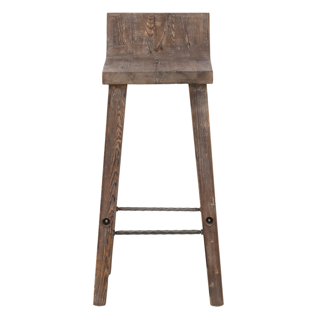 Carlson Solid Wood Stool Joss & Main Color: Rustic Brown Seat Height: Bar Stool (30" Seat Height)