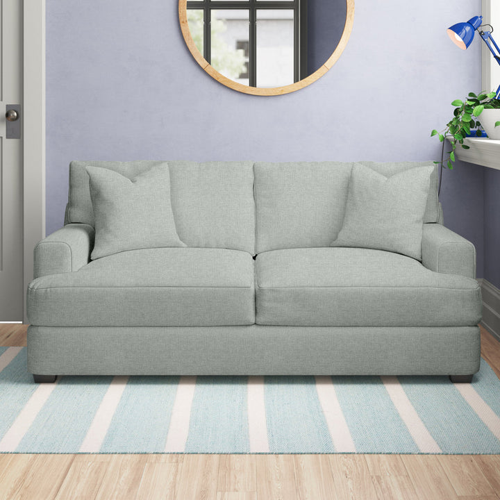 Emilio 65" Recessed Arm Loveseat With Reversible Cushions Wayfair Custom Upholstery™ Fabric: Nave Marine Performance Distressed Velvet