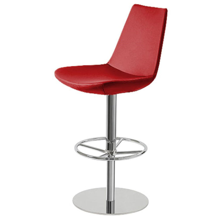Shinkle Swivel Bar Stool Brayden Studio® Seat Color: Red Leatherette, Leg Color: Stainless Steel