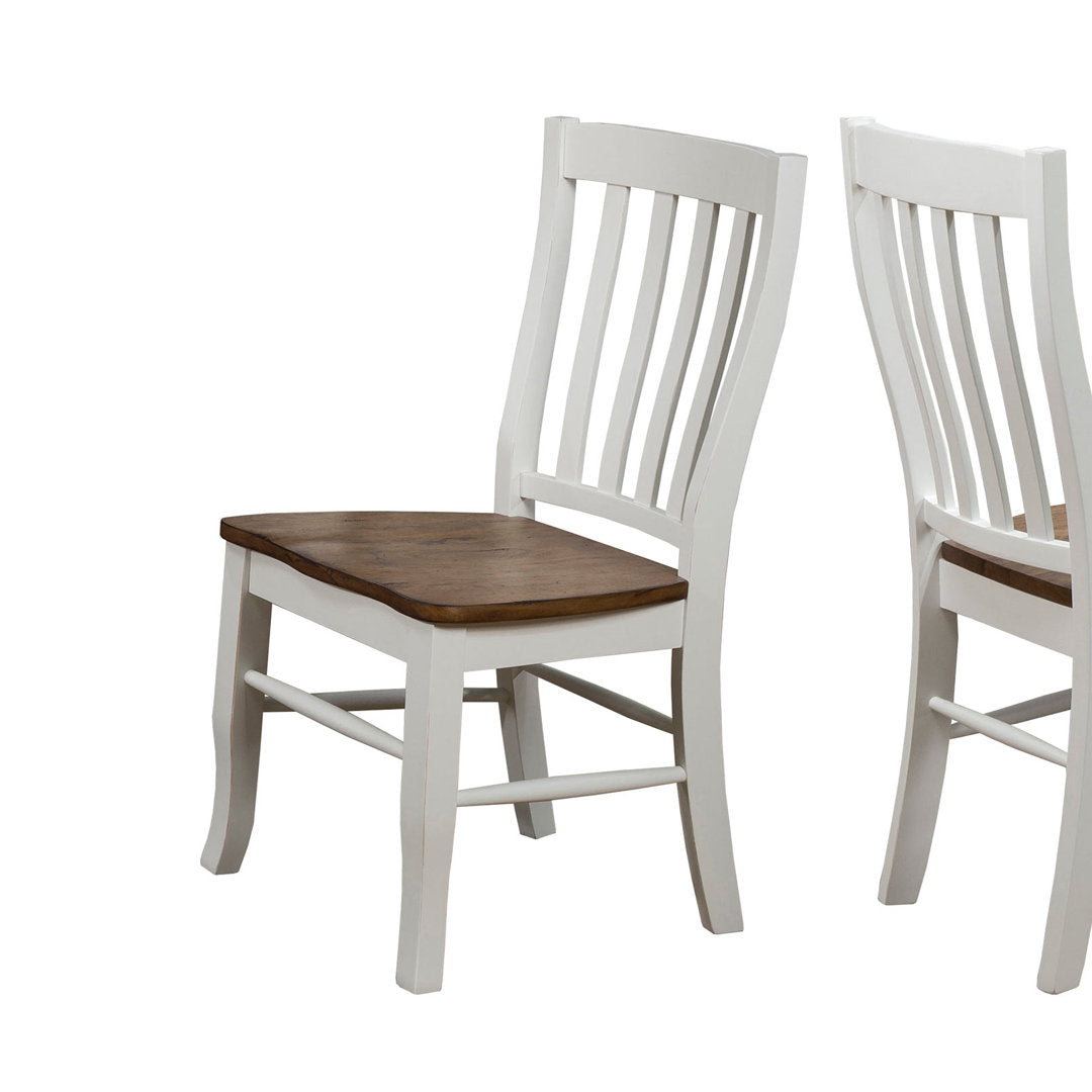 Courtdale Solid Wood Slat Back Side Chair (Set of 2) Three Posts™ Color: Almond / White