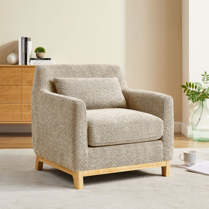 Jazmere 31.5" Armchair Mercer41 Leg Color: Natural Fabric: Camel Boucle