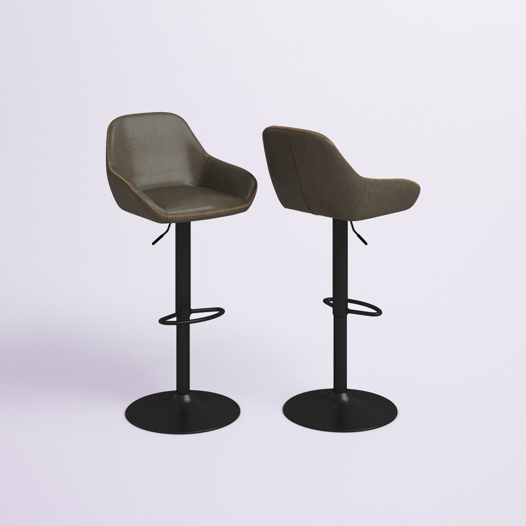 Thibodeaux Swivel Adjustable Height Bar Stool (Set of 2) Mistana™ Color: Gray