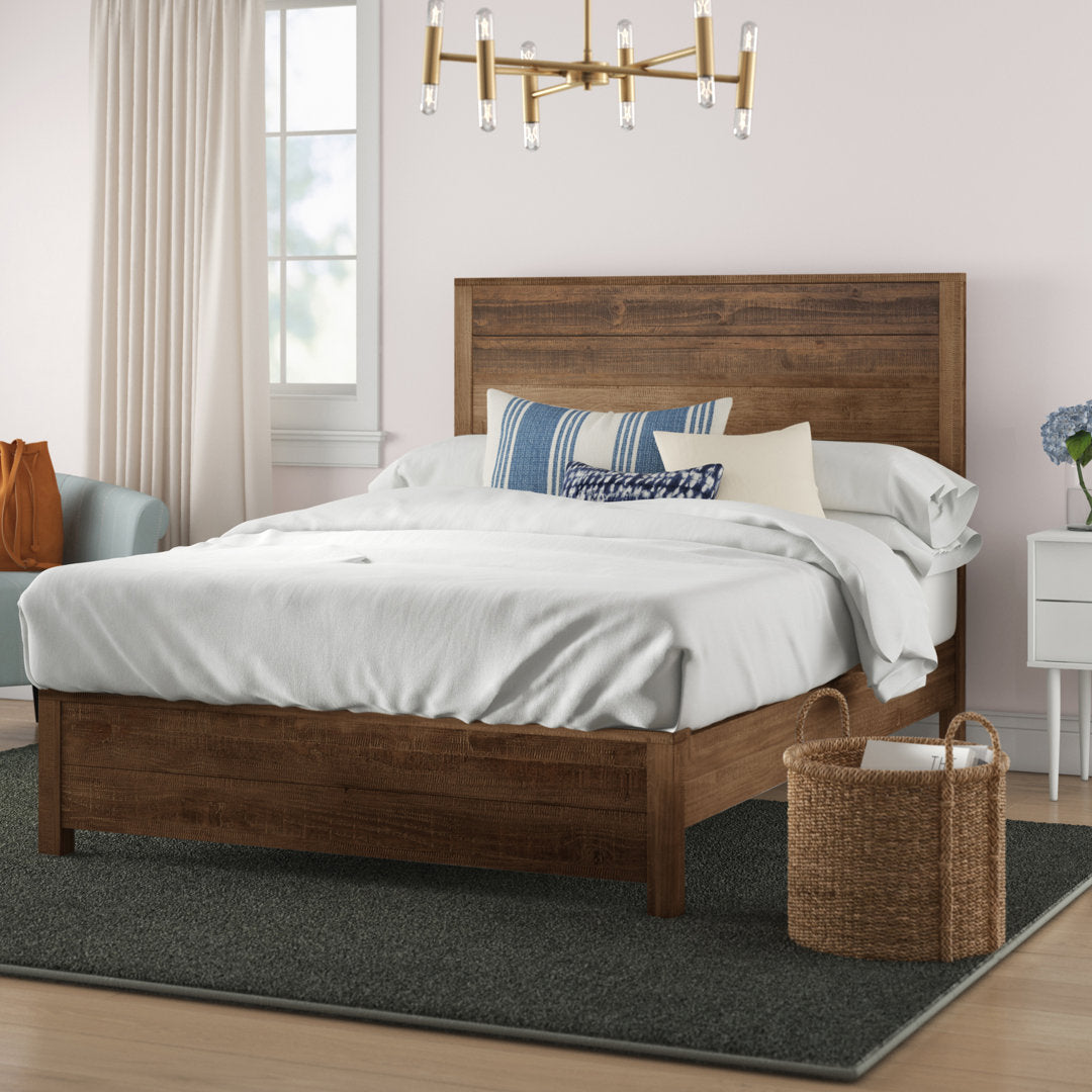 Montauk Solid Wood Bed Grain Wood Furniture Color: Rustic Walnut Size: Full