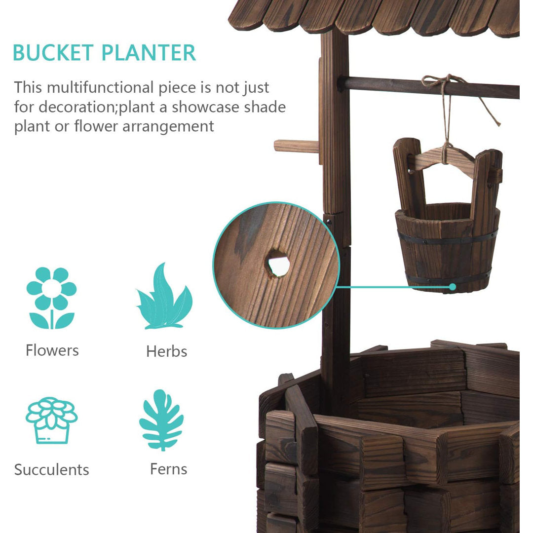 Cathye Outdoor  Wood Wishing Well Millwood Pines