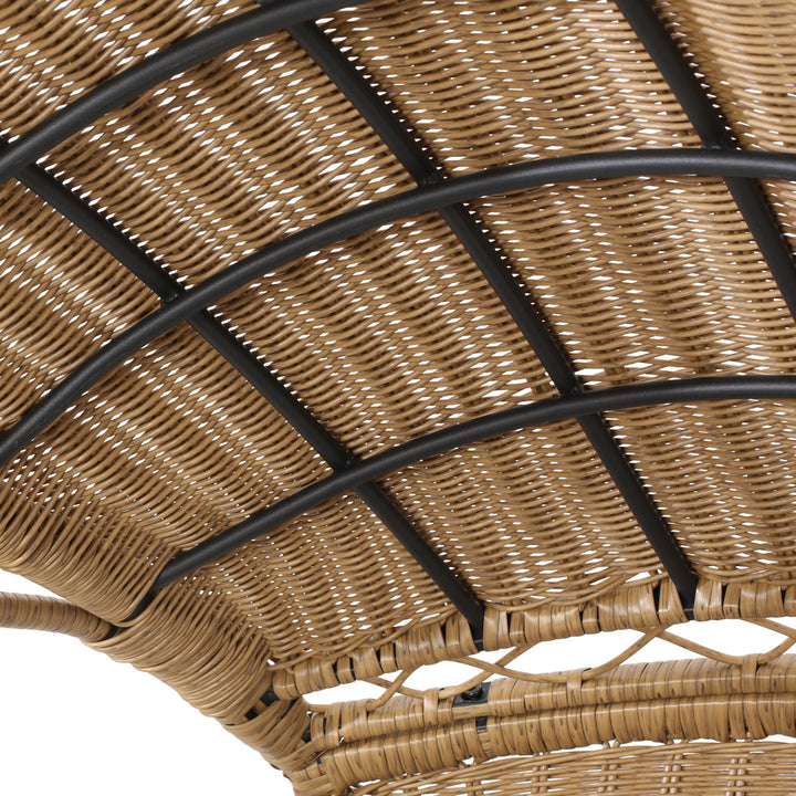 Outdoor Standing Basket Patio Chair with Cushions Bayou Breeze Frame Color: Light Brown, Cushion Color: Beige