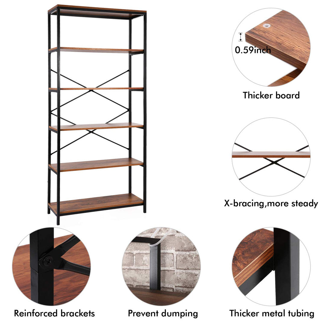 Aidann 70.9'' H X 31.6'' W Iron Standard Bookcase 17 Stories