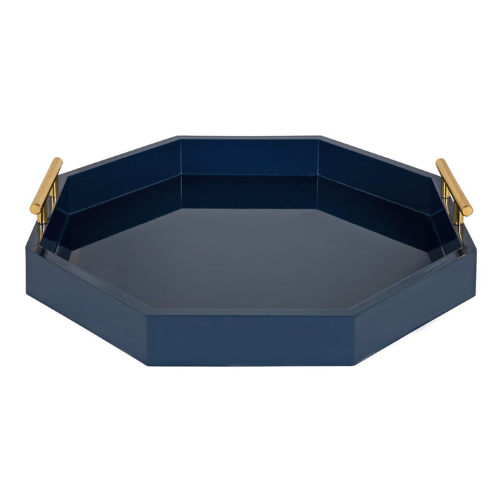 Norvan Ottoman/Coffee Table Tray Everly Quinn Color: Navy Blue