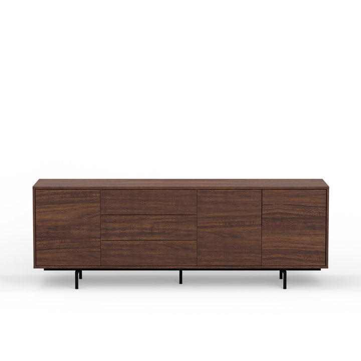 Anirvin TV Stand for TVs up to 88" Wade Logan® Color: Walnut/Black