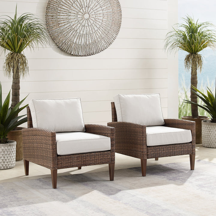 Gabor Patio Chair with Cushions (Set of 2) Birch Lane™ Cushion Color: Cream