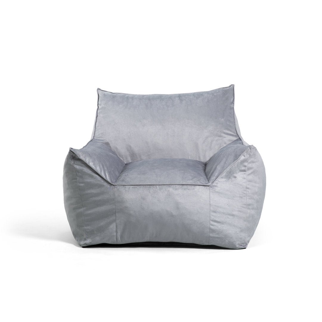 Big Joe Imperial Bean Bag Lounger Big Joe Fabric: Gray Plush 100% Polyester