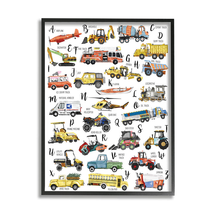 Dyal ABC's Of Motor Vehicles Kid's Alphabet Chart Viv + Rae™ Size: 20" H x 16" W  Format: Black Framed