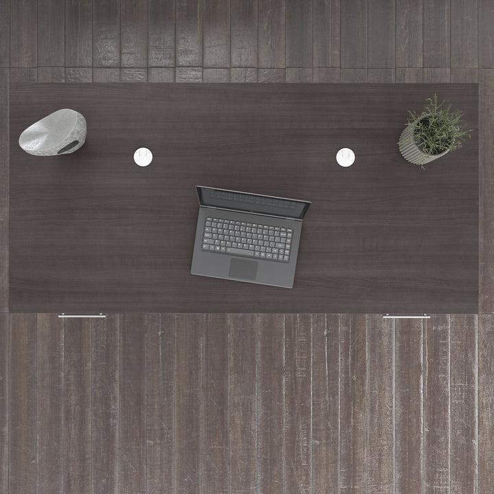 Magomed Executive Desk Gracie Oaks Color: Storm Gray/White