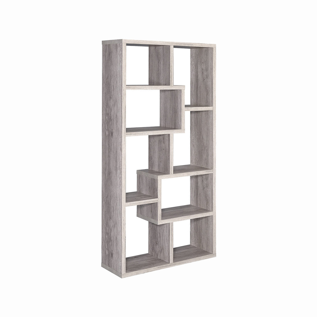 Adwolf 70.75" H x 35" W Geometric Bookcase Wade Logan® Color: Gray