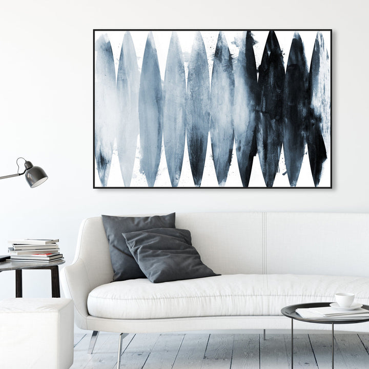Abstract Paradise Found Muted - Painting Print on Canvas Art Remedy Size: 36" H x 54" W x 1.5" D Format: Black Framed