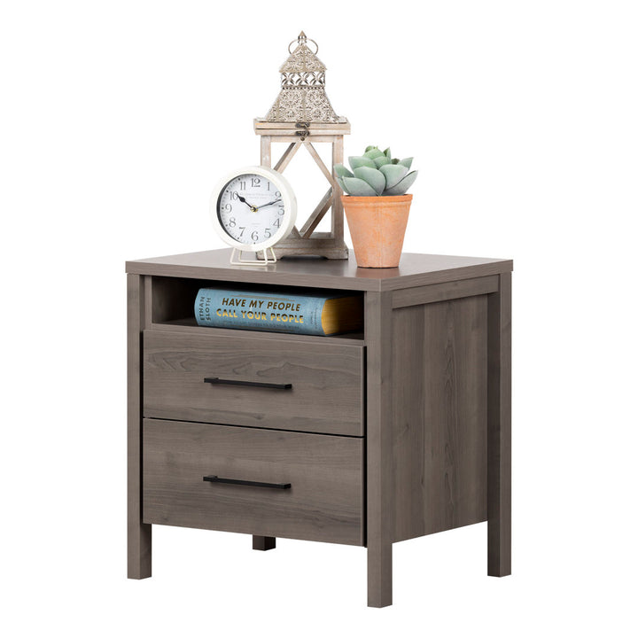 Gravity 2 - Drawer Nightstand South Shore Color: Gray Maple/Black