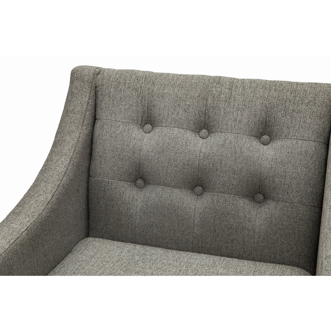 Clopton 26" Wide Mid-Century Modern Tufted Accent Armchair Hashtag Home Fabric: Dark Gray Polyester Blend