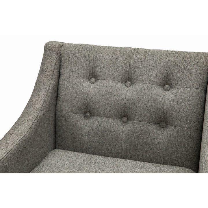 Clopton 26" Wide Mid-Century Modern Tufted Accent Armchair Hashtag Home Fabric: Dark Gray Polyester Blend