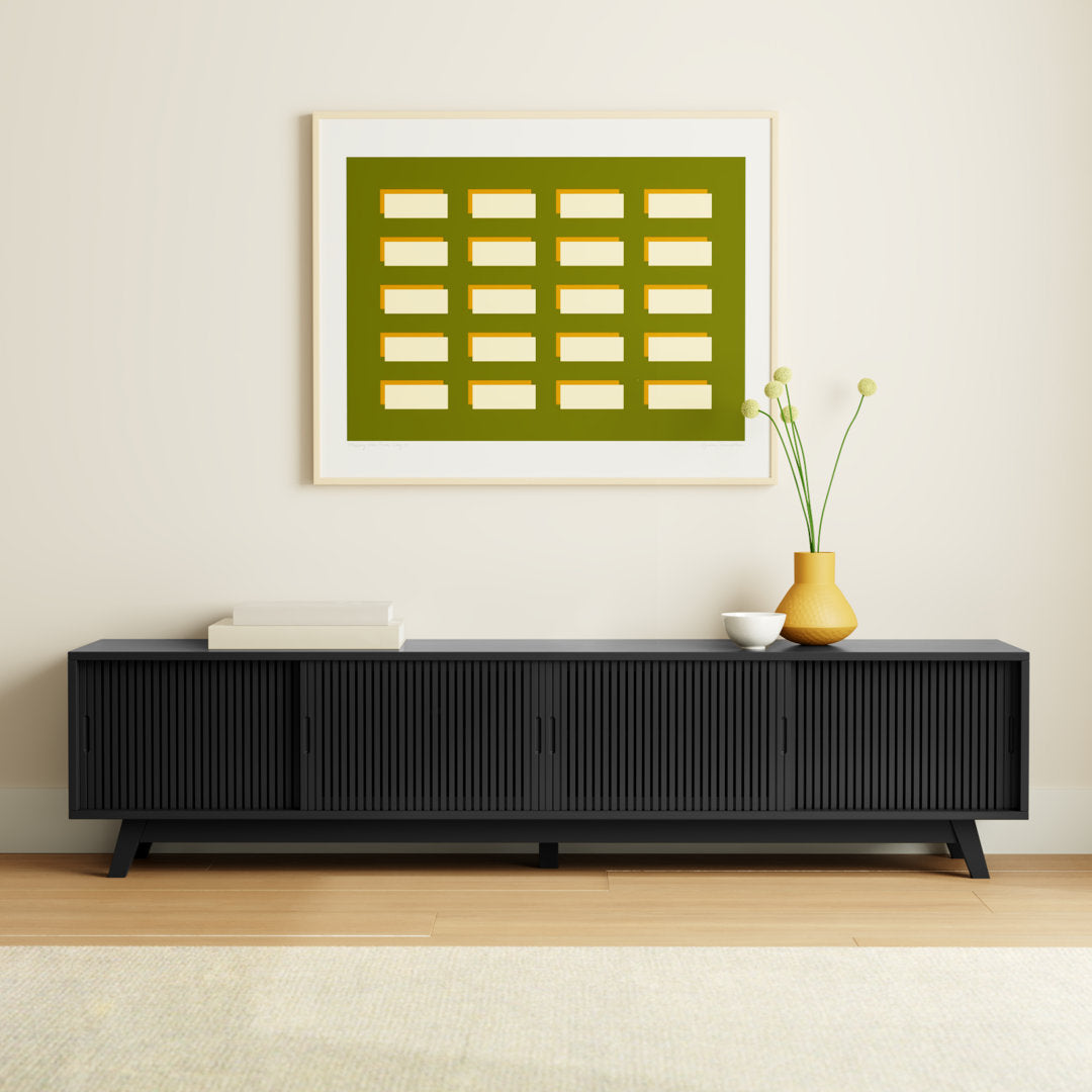 Burton 79'' Media Console AllModern Color: Black/Black