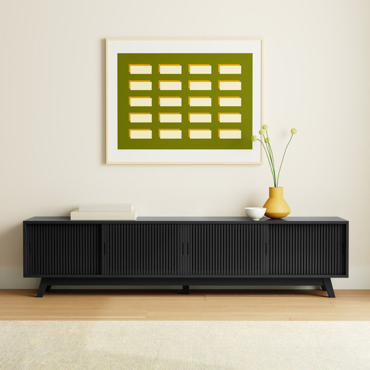 Burton 79'' Media Console AllModern Color: Black/Black