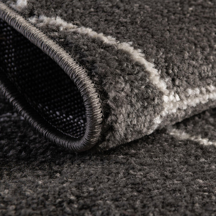 Debrodie Geometric Dark Gray Area Rug George Oliver Rug Size: Round 4'1"