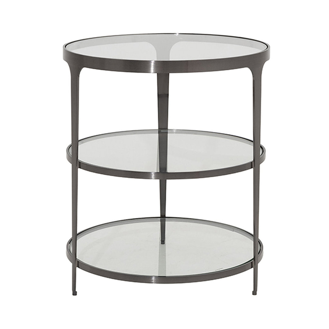 Vienna 26'' Tall Glass 3 Legs End Table Worlds Away Table Base Color: Gunmetal