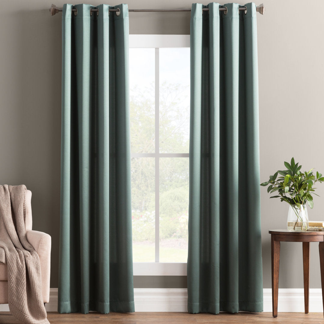 Wayfair Basics Room Darkening Grommet Curtain Panel Wayfair Basics® Curtain Color: Everglade Size per Panel: 54" W x 54" L