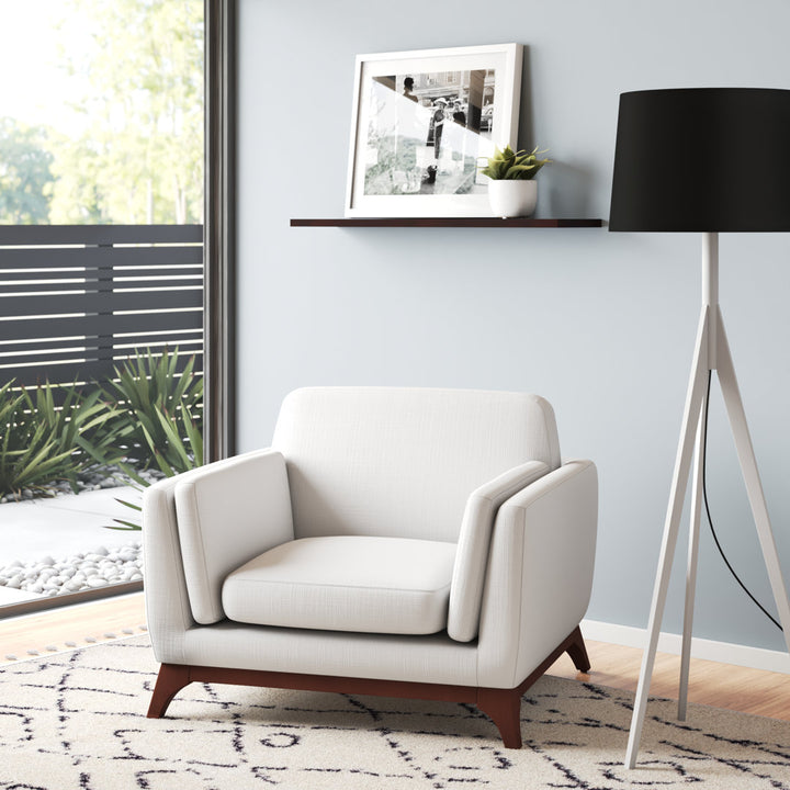 Bartouille Upholstered Fabric Armchair Union Rustic Fabric: White Polyester