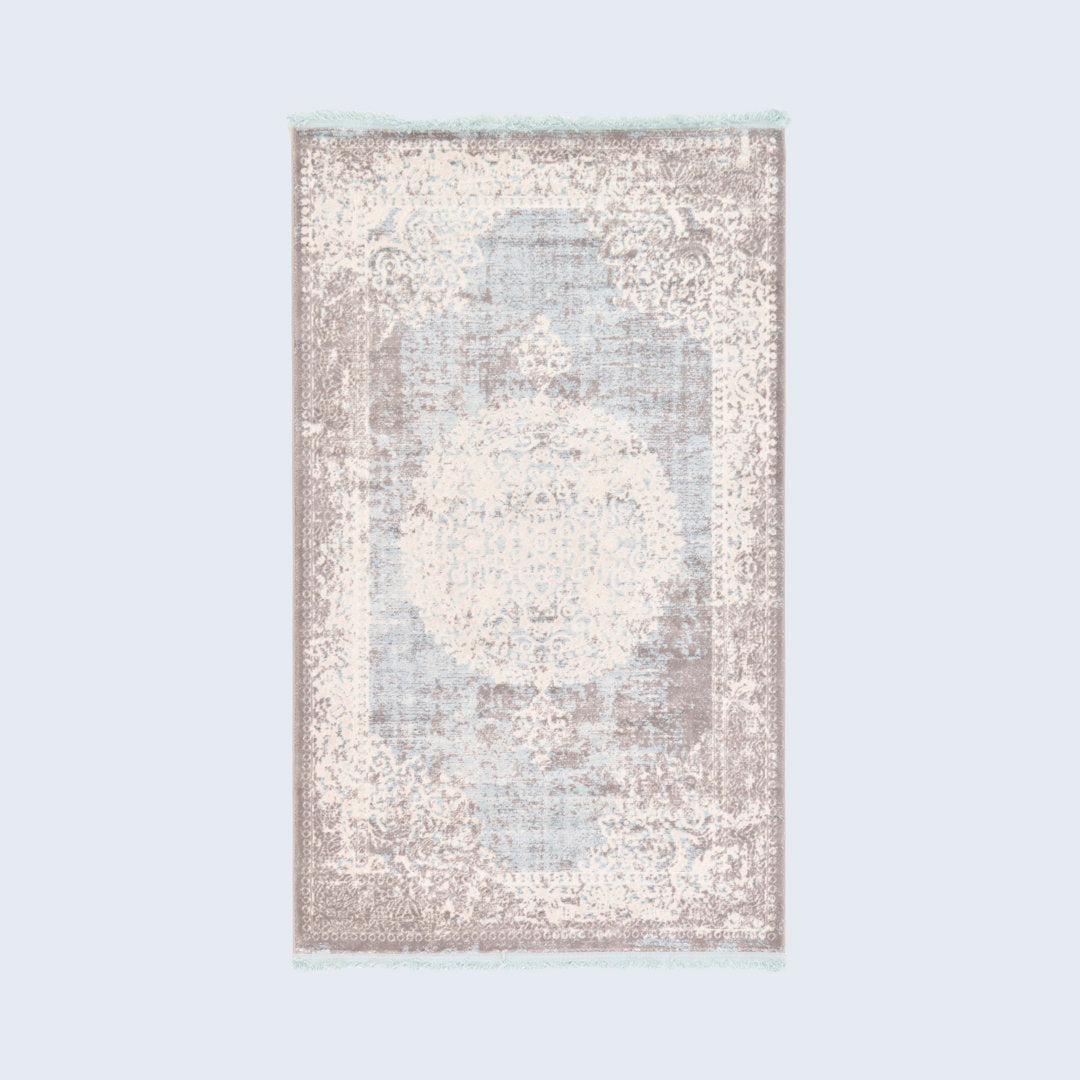 Teadora Gray/Light Blue/Ivory Area Rug Bungalow Rose Rug Size: Rectangle 3'3" x 5'3"