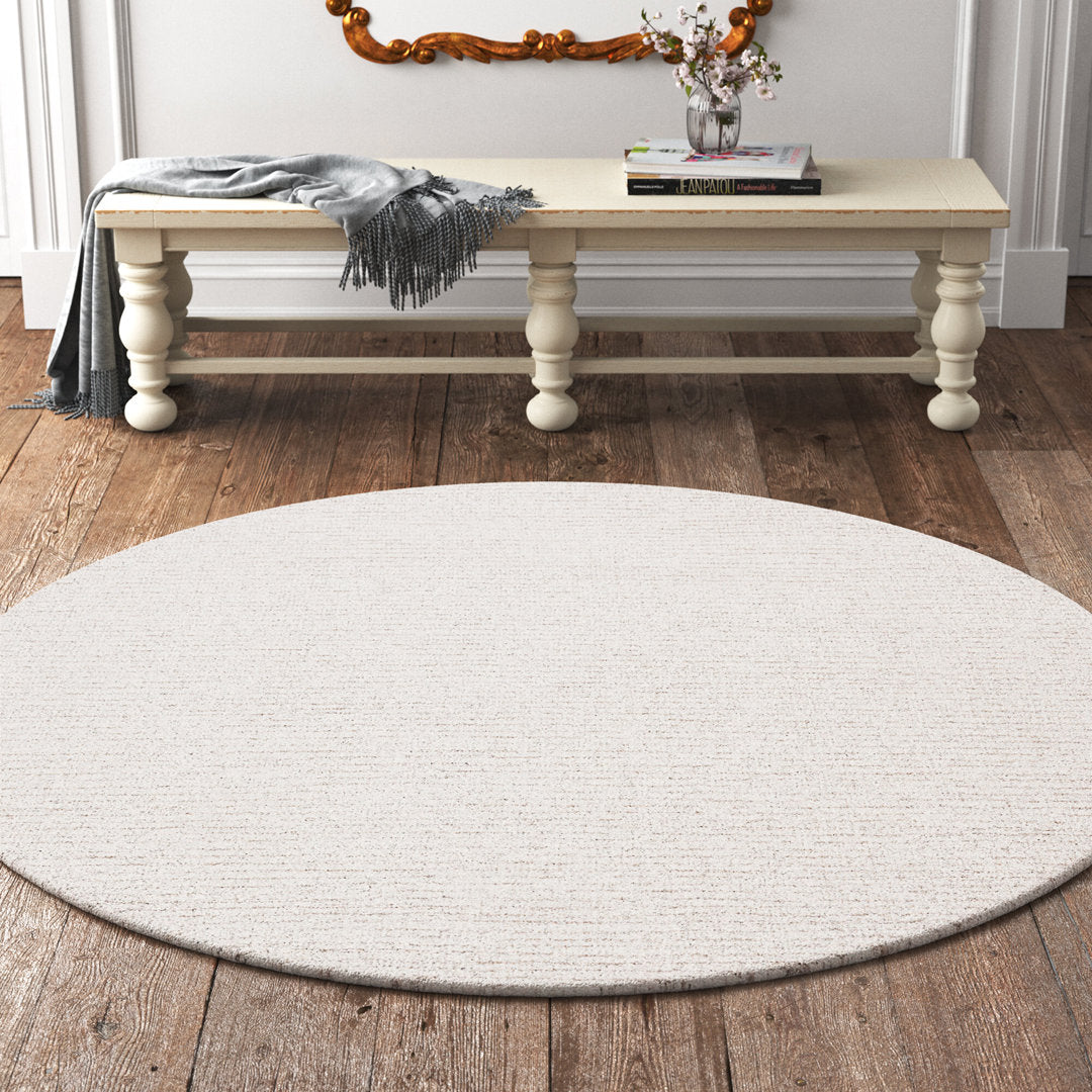 Maja Handmade Tufted Wool Ivory/Beige Area Rug Kelly Clarkson Home Rug Size: Round 11'