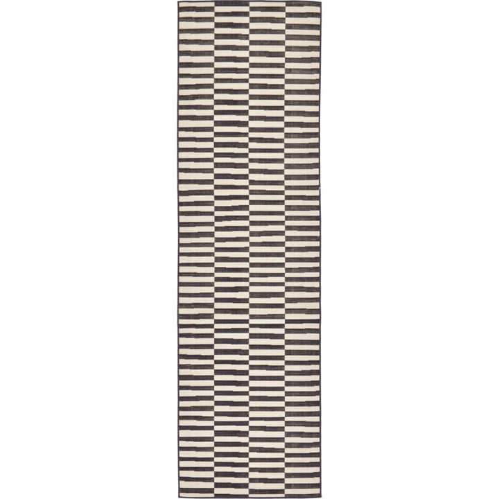 Arzilla Striped Ivory/Black Area Rug Wade Logan® Rug Size: Runner 2'9" x 9'10"