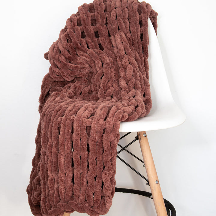 Chenille Knitted Chenille Throw Donna Sharp Color: Rust