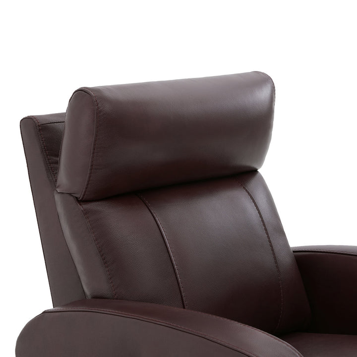 Arrianna-Fiona Genuine Leather Swivel Power Recliner Wade Logan® Upholstery Color: Burgundy