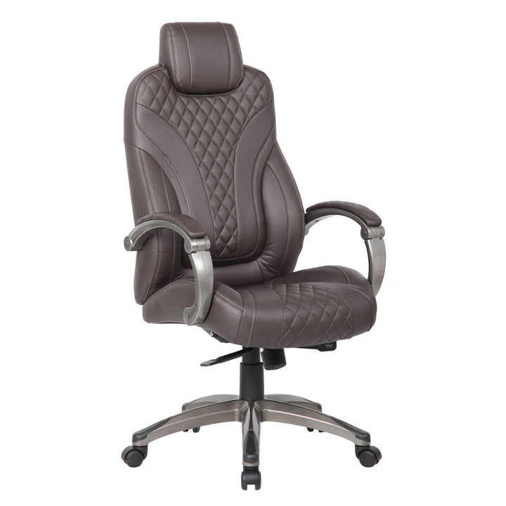 Executive Chair Boss Office Products Upholstery Color: Brown, Frame Color: Pewter