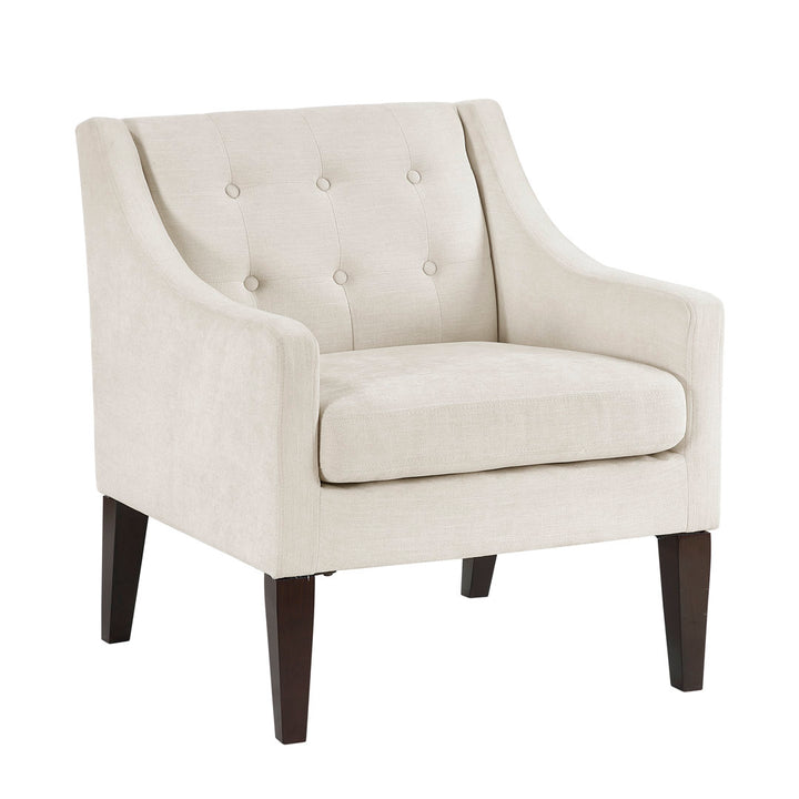 Clopton 26" Wide Mid-Century Modern Tufted Accent Armchair Hashtag Home Fabric: Beige Polyester Blend
