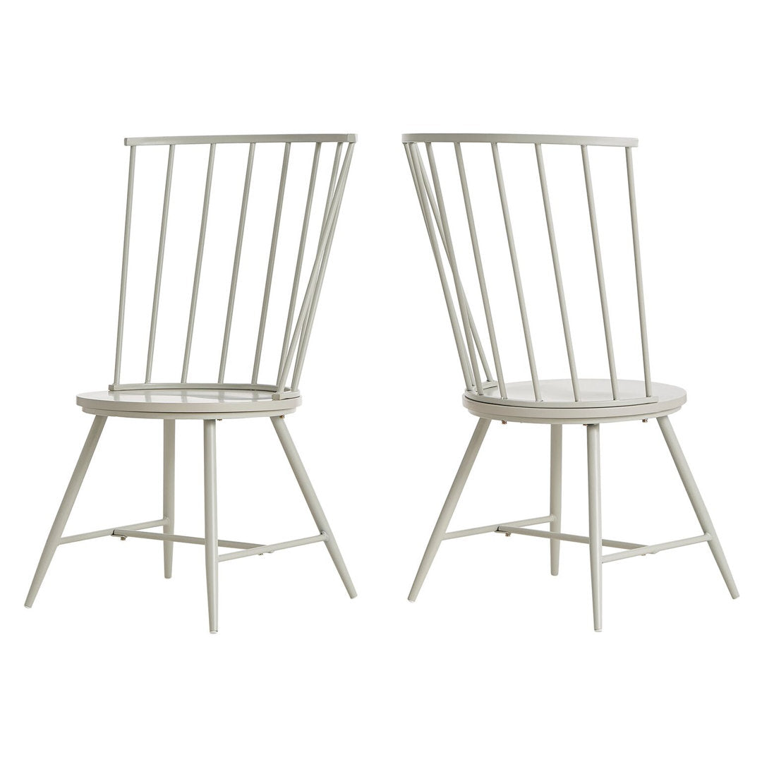 Kennamer Metal Slat Back Side Chair (Set of 2) Laurel Foundry Modern Farmhouse® Color: Silver Birch