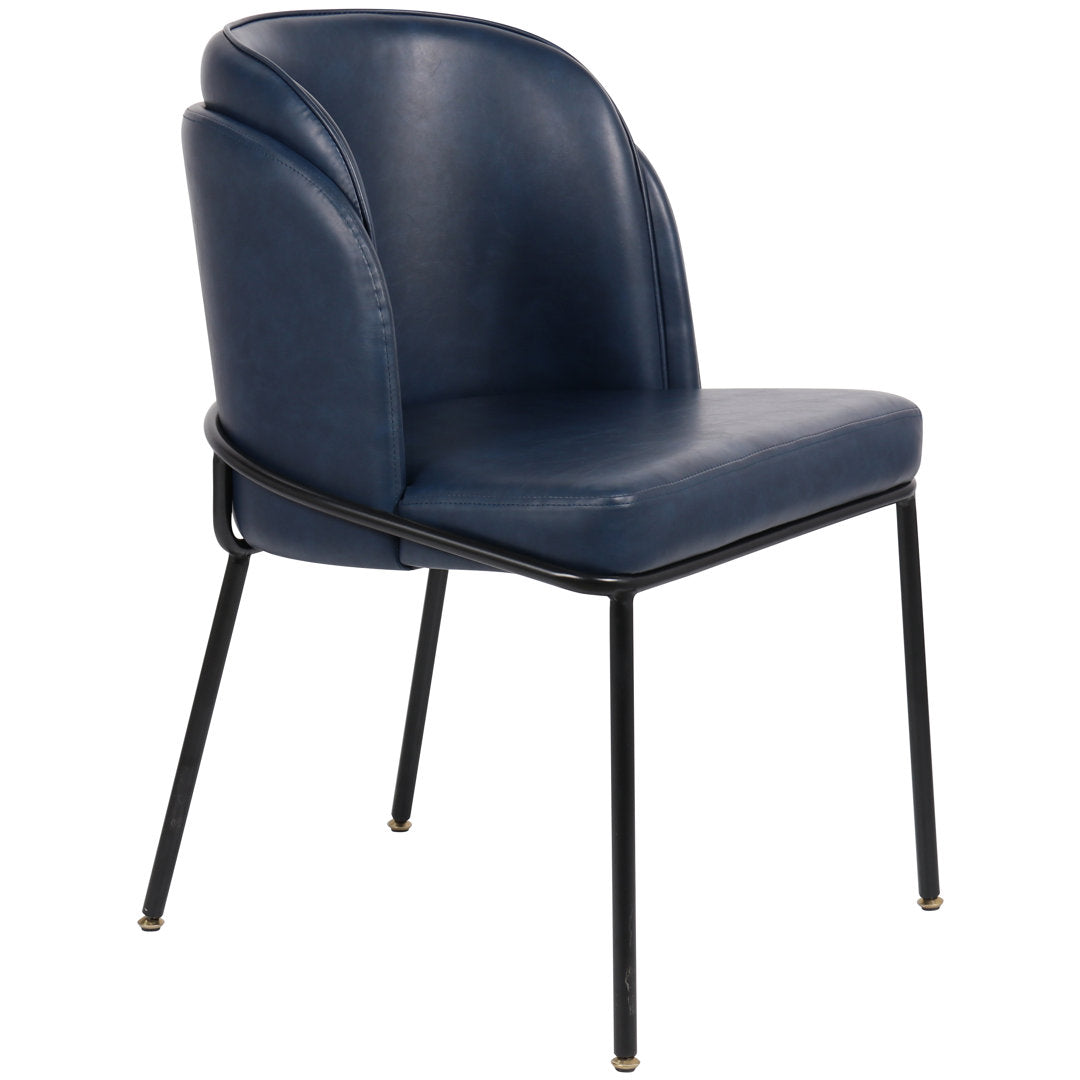 Philpott Faux Leather Dining Chair, Set Of 2 (Set of 2) Trent Austin Design® Upholstery Color: Navy