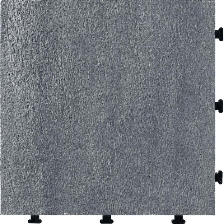 Courtyard 11.8" x 11.8" Stone Interlocking Deck Tiles in Gray Courtyard Casual Furniture