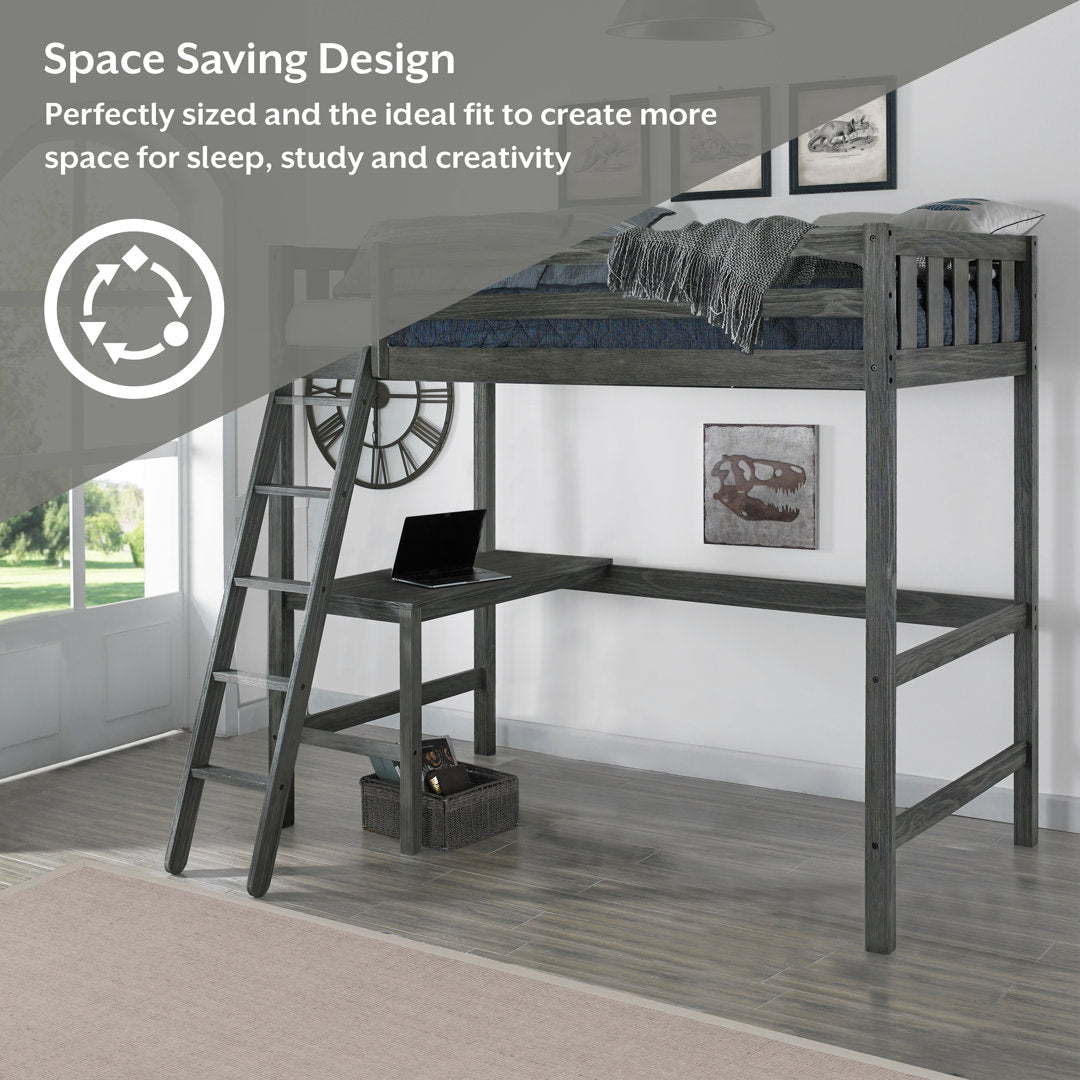 Lynn Twin Panel Loft Bed with Built-in-Desk by Greyleigh? Baby & Kids Greyleigh™ Baby & Kids