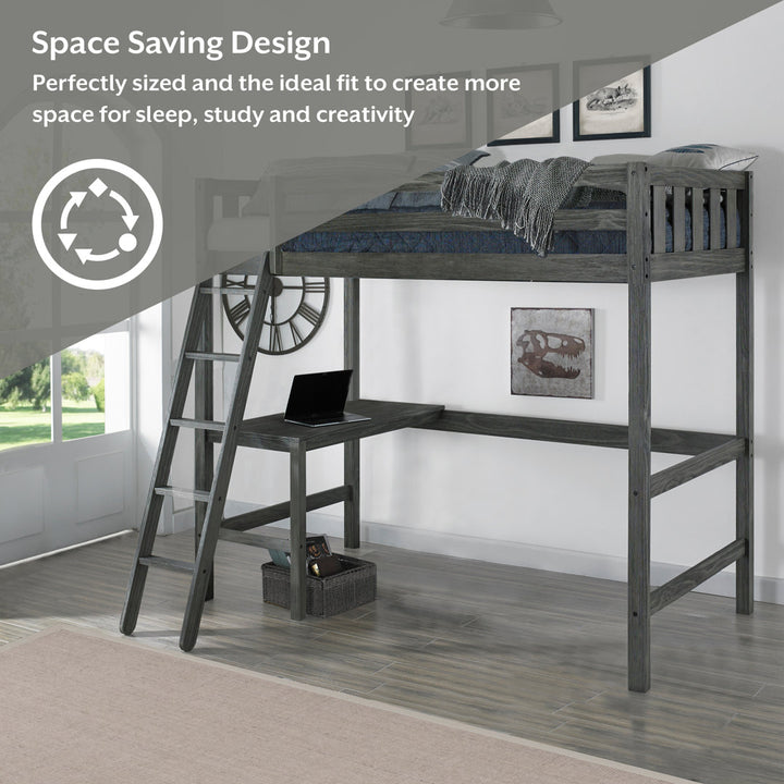 Lynn Twin Panel Loft Bed with Built-in-Desk by Greyleigh? Baby & Kids Greyleigh™ Baby & Kids
