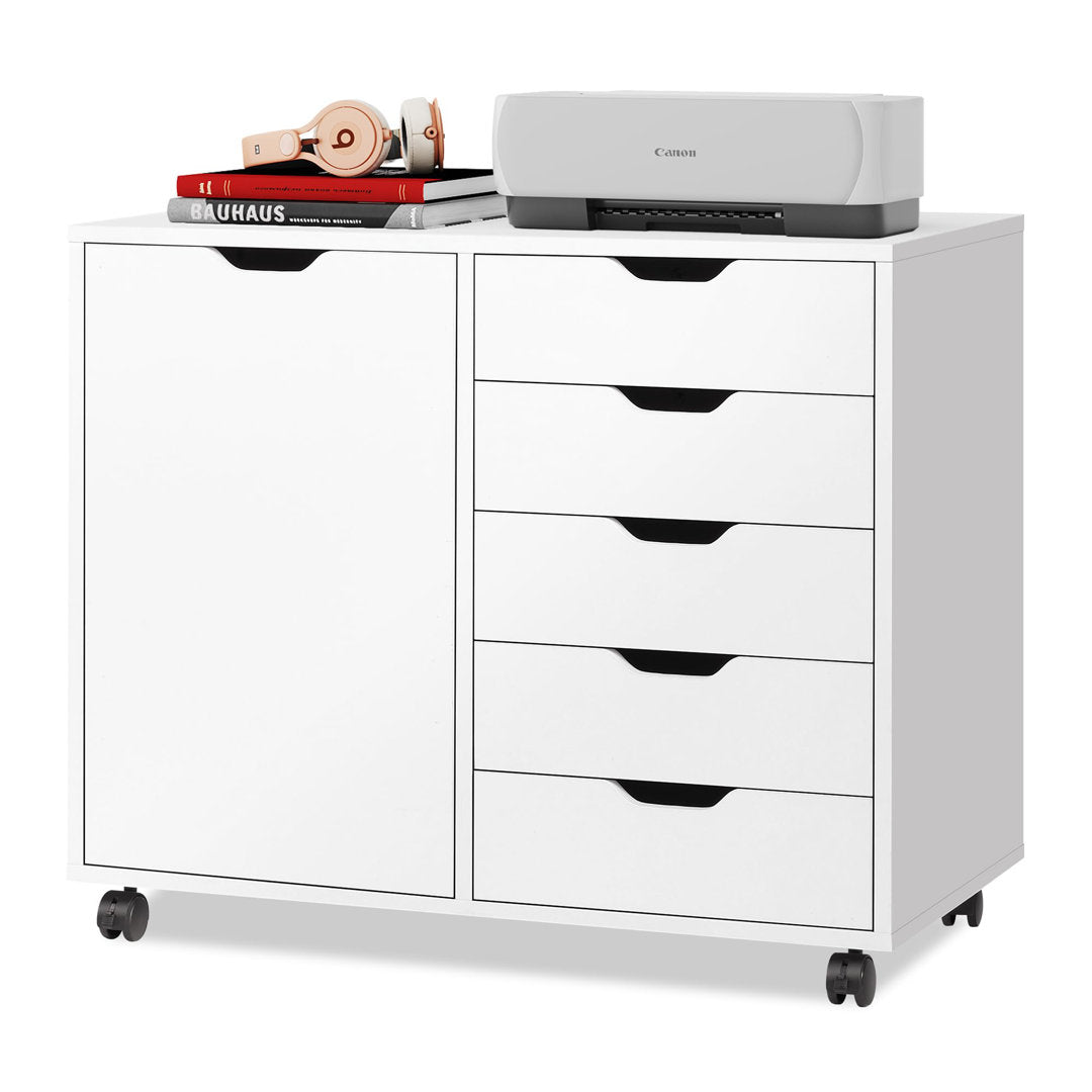 Gebhardt 5-Drawer Lateral Filing Cabinet Wade Logan® Color: White