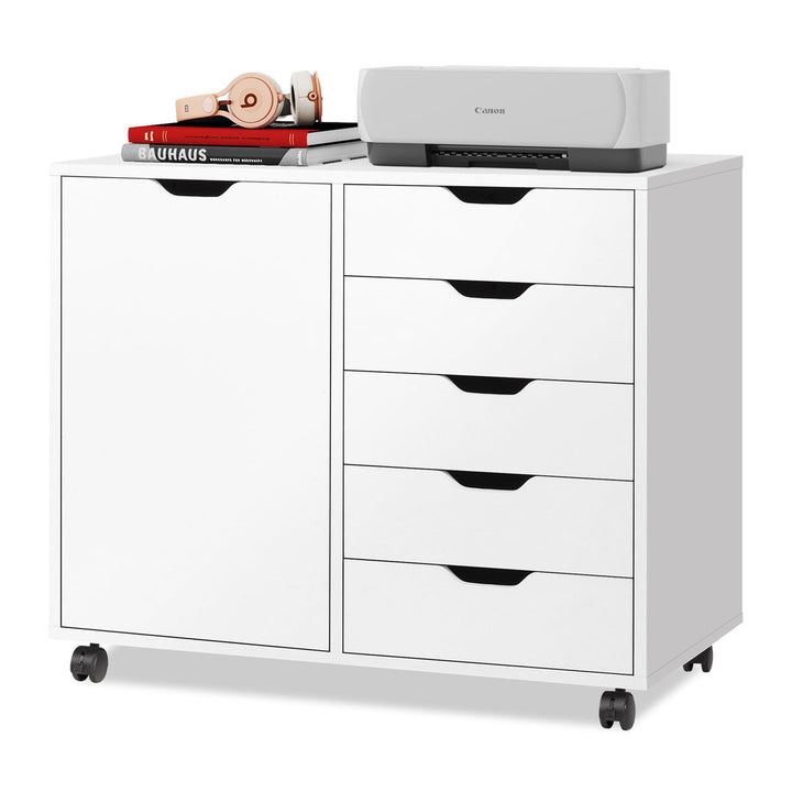 Gebhardt 5-Drawer Lateral Filing Cabinet Wade Logan® Color: White